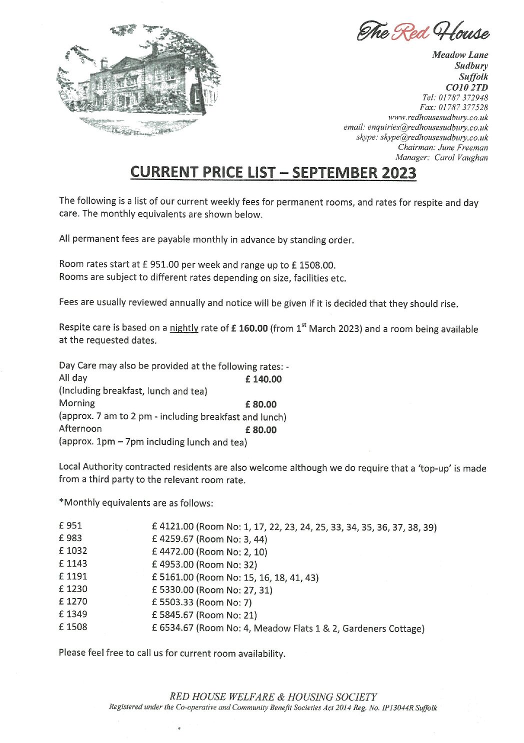 Red House Fees The Red House Residential Home